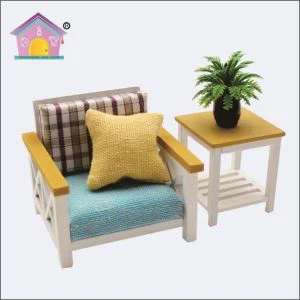 DIY ووڈ فیشن گڑیا ہاؤس فرنیچر