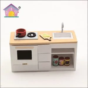لکڑی کی گڑیا گھر کا مائنیچر فرنیچر