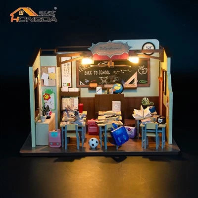لکڑی کے DIY چھوٹے چھوٹے گڑیا گھر کٹ